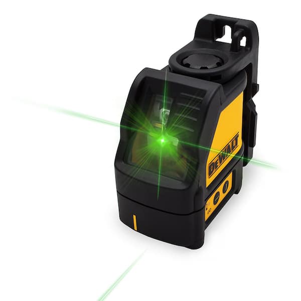 DEWALT 100 ft. Green Self-Leveling Cross Line Laser Level with (3) AA Batteries & Case