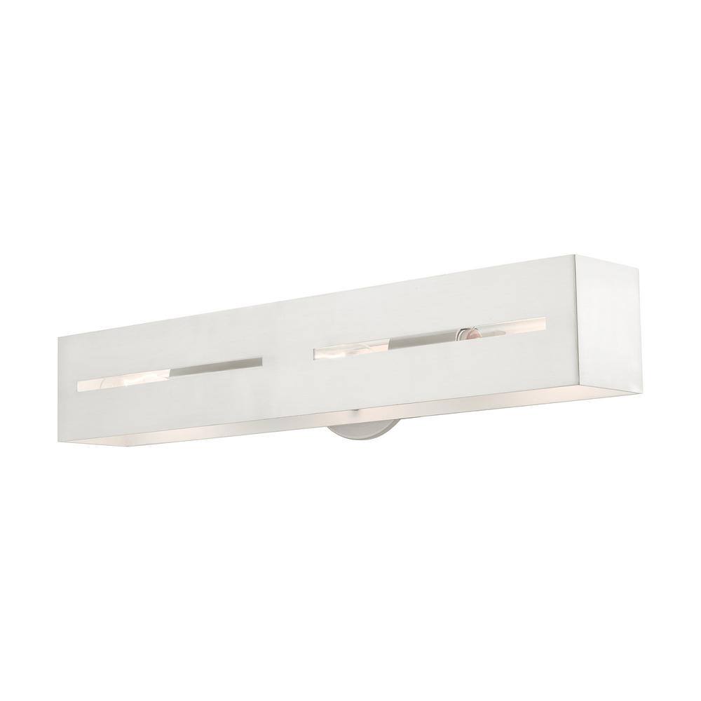 Soma Brushed Nickel Dimmable 3-Light Outdoor Vanity Sconce