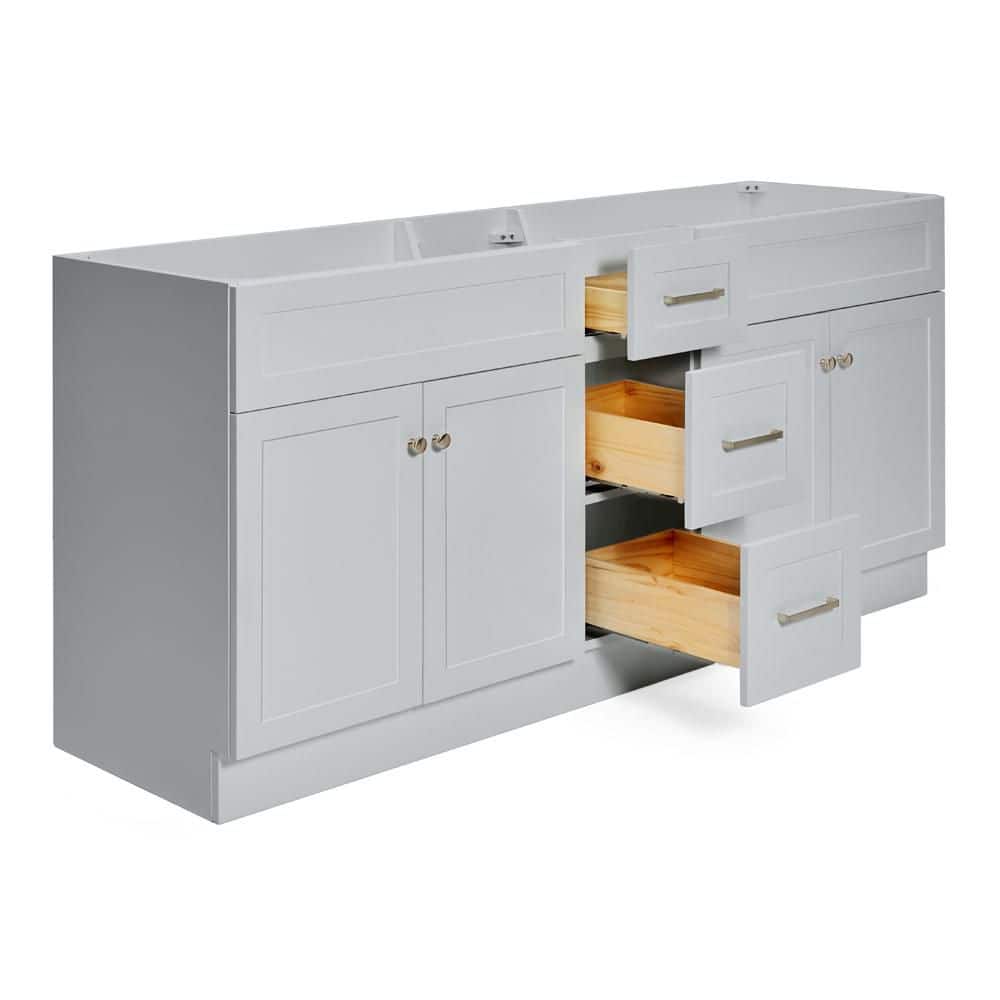 Hamlet 72" Gray Double Freestanding Vanity Cabinet