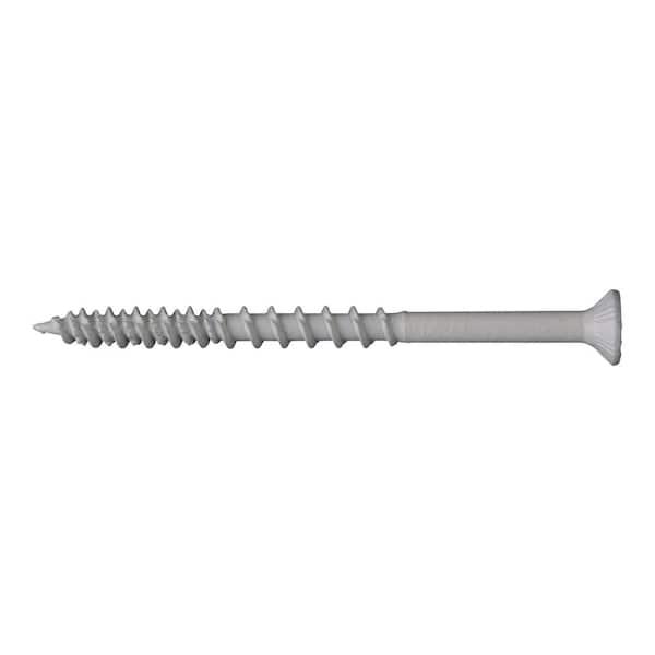 #9 x 2-1/2 in. Star Flat Head White Wood Screw (6-Pack)