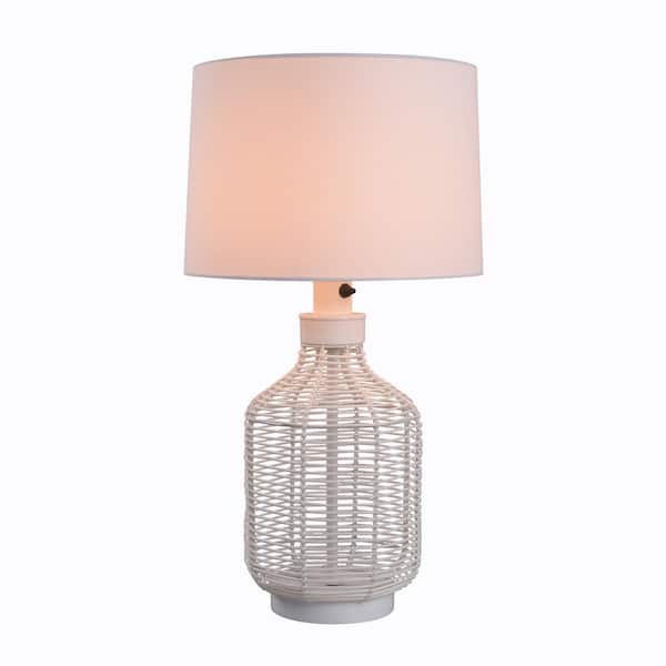 Hampton Bay Palmdale 29 in. White Outdoor/Indoor Table Lamp