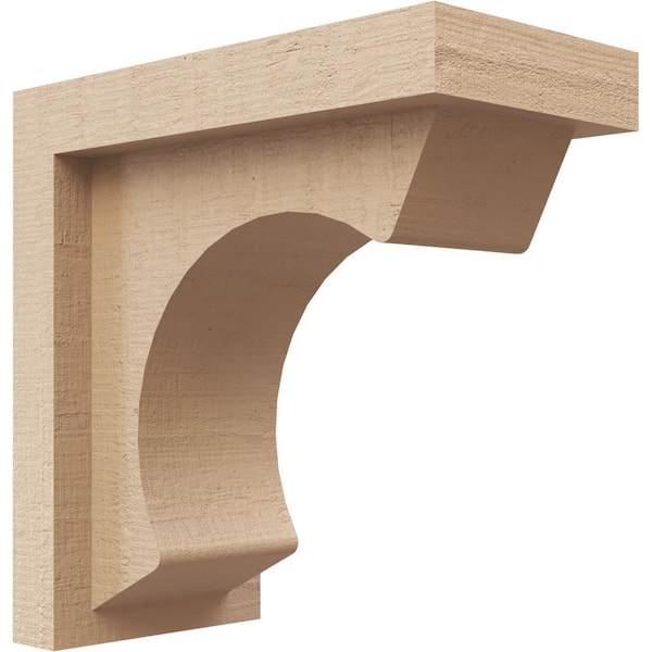 Ekena Millwork 3 in. x 6 in. x 6 in. Series 1 Classic Emerson Rough Cedar Woodgrain Timberthane Polyurethane Corbel, Primed Tan
