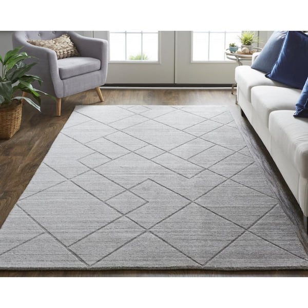 4 x 6 Gray Striped Area Rug