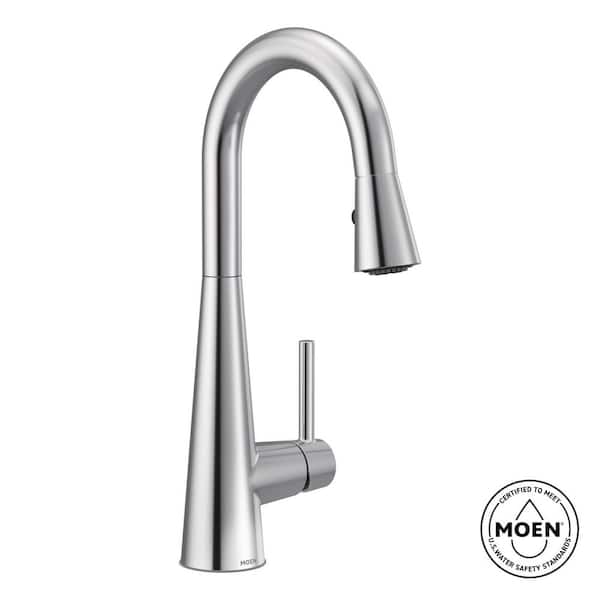 Sleek Single-Handle Pull-Down Sprayer Bar Faucet Featuring Reflex and Power Clean in Chrome