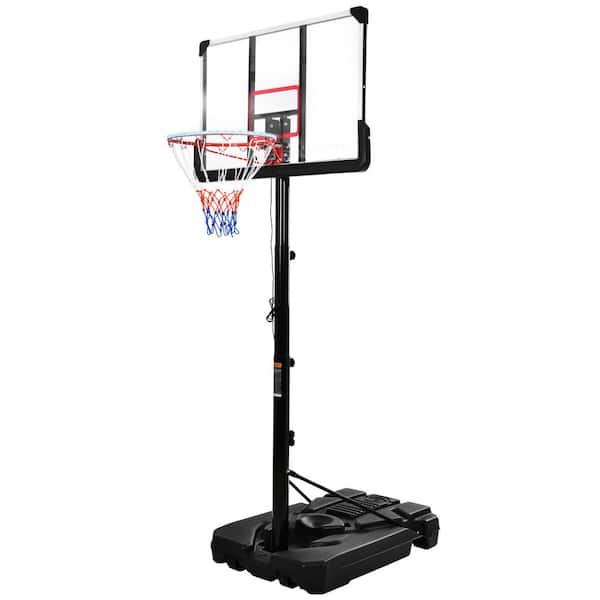 Unbranded 44 in. Portable Basketball Hoop Basketball System 6.6 ft. to 10 ft. Height Adjustable