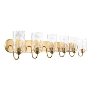 Armada II 48 in. 6-Lights Cool Brass Modern Bathroom Vanity Light