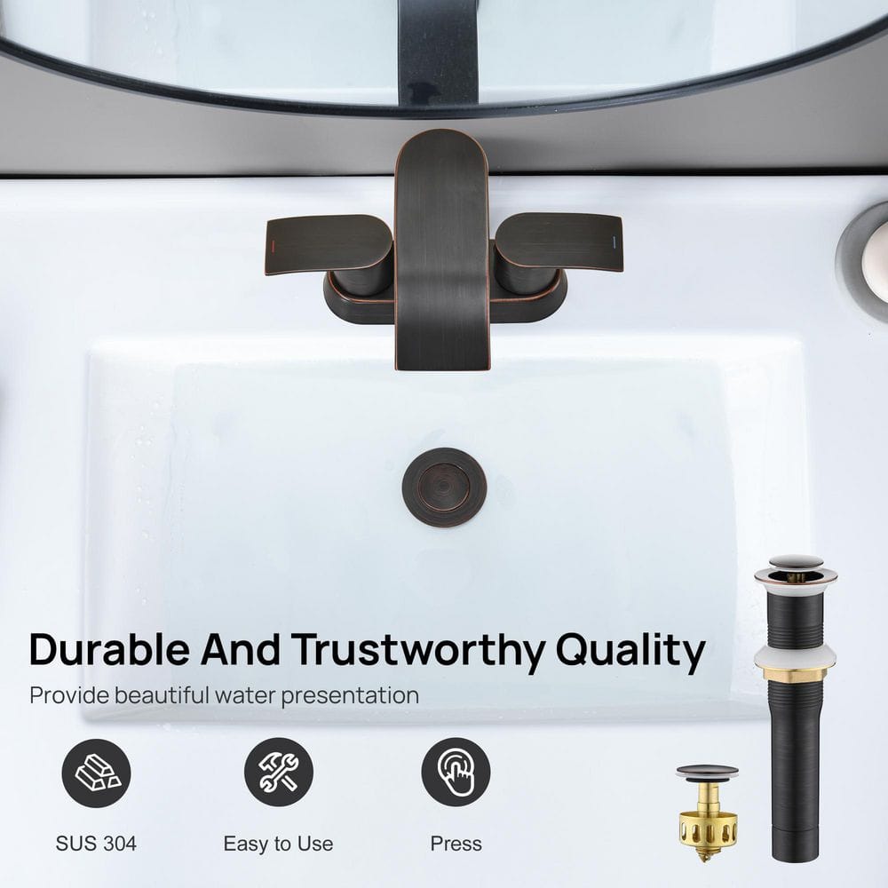 Oil Rubbed Bronze Bathroom Sink Pop-Up Drain Kit with Overflow
