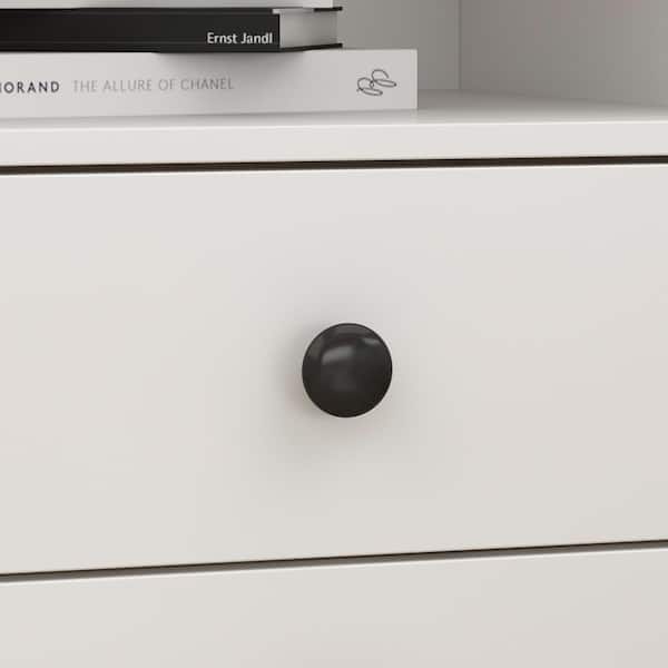 FUFU&GAGA White Wooden Standard Nightstand, End Table with 2