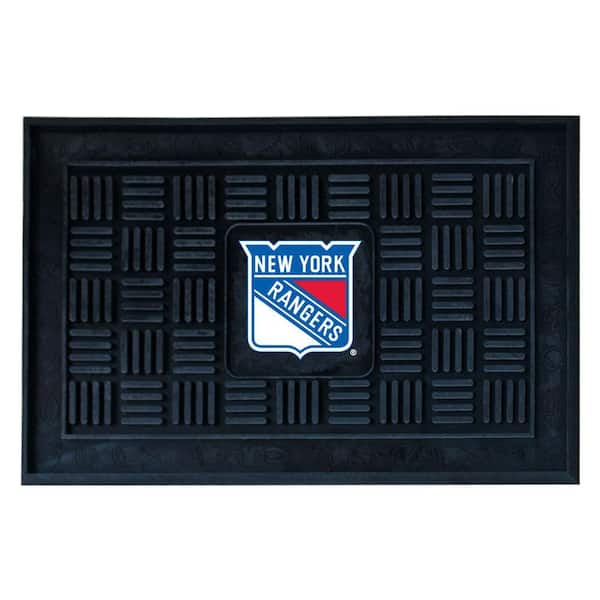 FANMATS NHL New York Rangers Black 1 ft. 7 in. x 2 ft. 6 in. Indoor/Outdoor Vinyl Door Mat