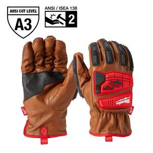 Medium Level 3 Cut Resistant Goatskin Leather Impact Gloves