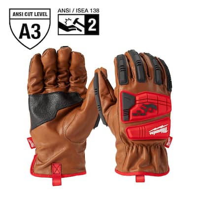Large Level 3 Cut Resistant Goatskin Leather Impact Gloves