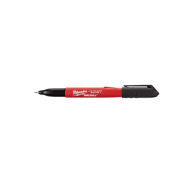 Milwaukee Tool Milwaukee Fine Point Marker Milwaukee Tool Milwaukee Fine Point Marker Milwaukee INKZALL Fine Point  Black Marker (2-Pack) 48-22-