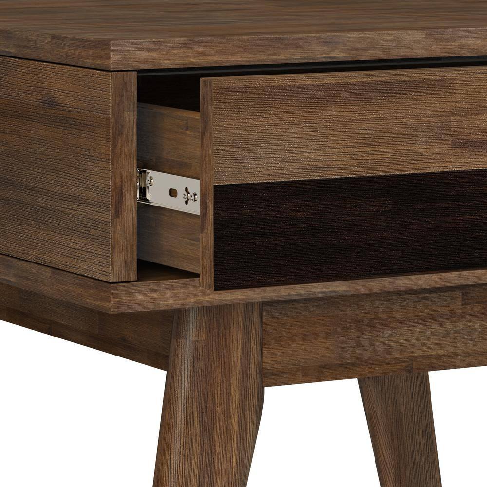 Clarkson Rustic Natural Brown Acacia Wood End Table with Storage