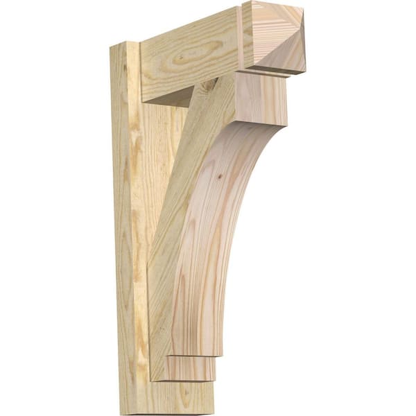 Ekena Millwork 6 in. x 24 in. x 16 in. Douglas Fir Imperial Arts and Crafts Rough Sawn Outlooker