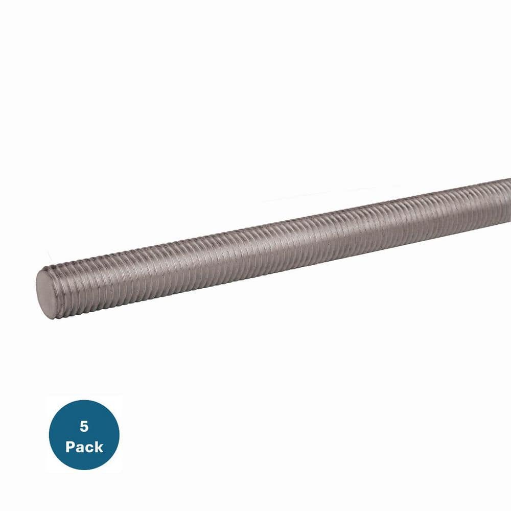 Rod Threading Service ALL AMERICA THREADED PRODUCTS (5-Pack) 3/4 in. x 6 ft. Stainless Steel ...