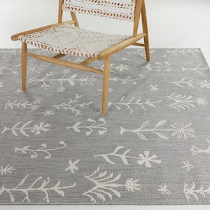 Rosemary Taupe 7 ft. 10 in. x 10 ft. Floral Indoor/Outdoor Area Rug
