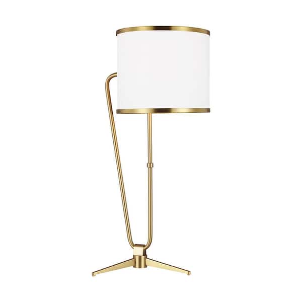 Generation Lighting ED Ellen DeGeneres Crafted by Generation Lighting Jacobsen 26 in. Burnished Brass Table Lamp with White Parchment Shade