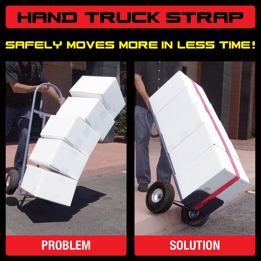 Ultimate Red Polyester 15' Hand Truck Cinch Strap with D-Ring Grip