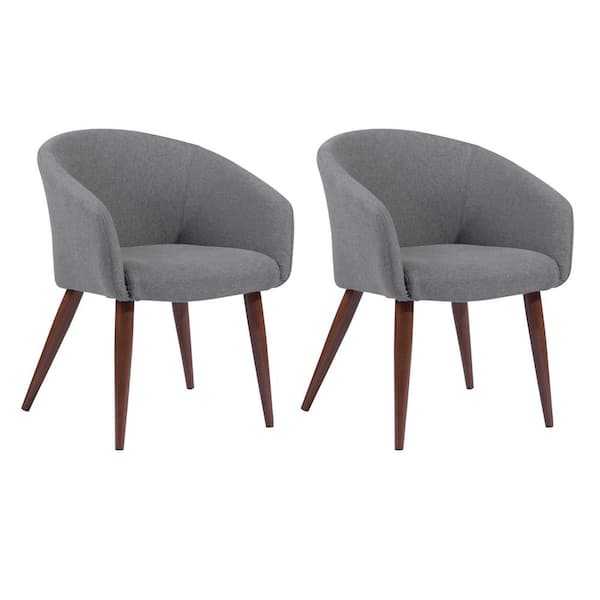 FurnitureR Aokelan Gray Linen Cover Arm Chair