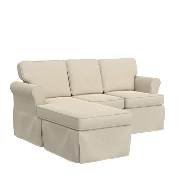 Hillsdale Furniture Faywood 75 in. Rolled Arm Polyester Modern Rectangular Removable Cushions Sofa Beige