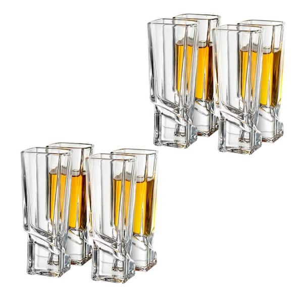 JoyJolt Carre Square Scotch Glasses - Set of 4 Whiskey Glass - 10-Oz