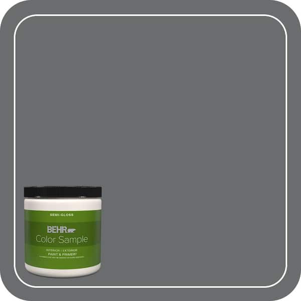 BEHR PREMIUM PLUS 8 oz. #770F-5 Dark Ash Semi-Gloss Interior/Exterior Paint & Primer Color Sample