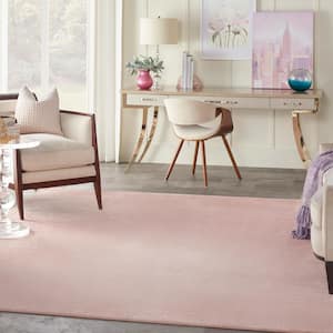Essentials 7 ft. x 10 ft. Pink Solid Contemporary Indoor/Outdoor Patio Area Rug