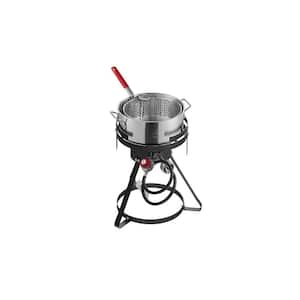 10 qt. Outdoor Aluminum Crawfish Boiler/Deep Fryer Cooker Kit Pot Propane, NSF Listed