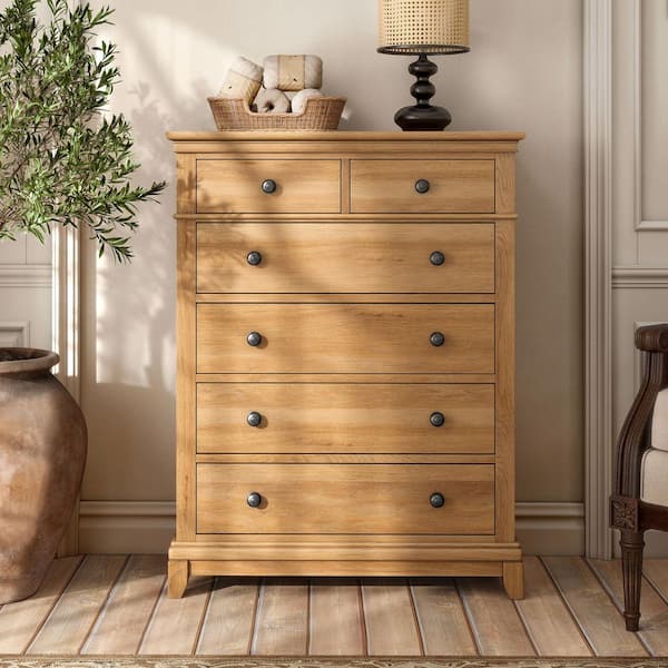 Furniture of America Zeller Natural Oak 5-Drawer 40 in. Chest of