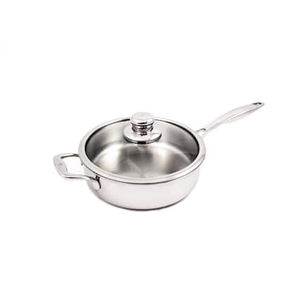 Premium Clad 3.2 qt. Stainless Steel Saute Pan with Glass Lid