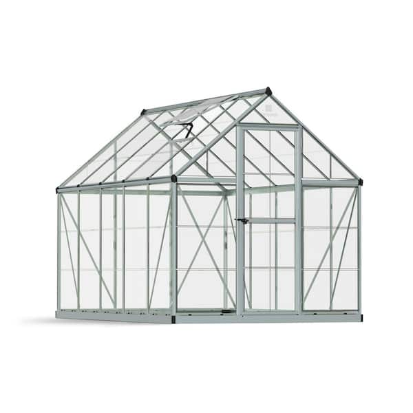 CANOPIA by PALRAM Harmony 6 ft. x 10 ft. Silver/Clear DIY Greenhouse ...