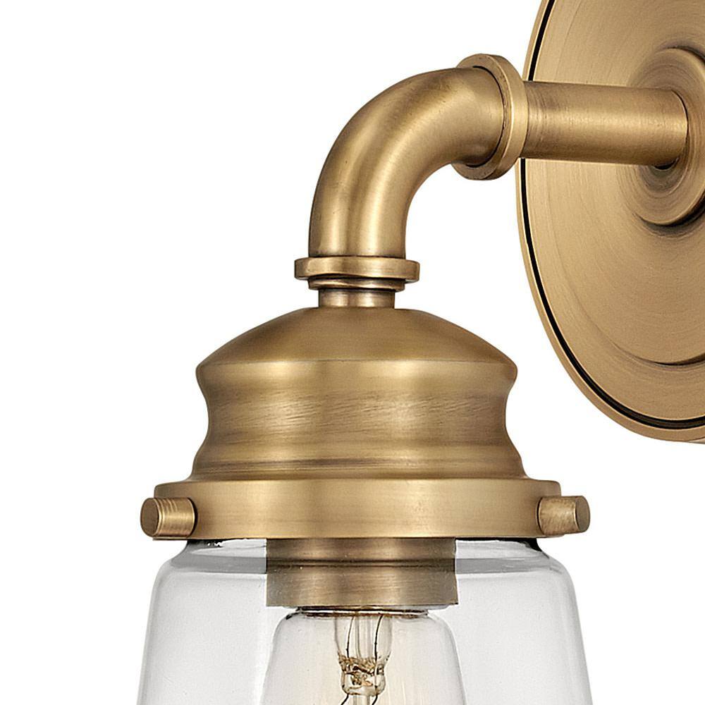 Heritage Brass Dimmable Outdoor Wall Light with Clear Glass