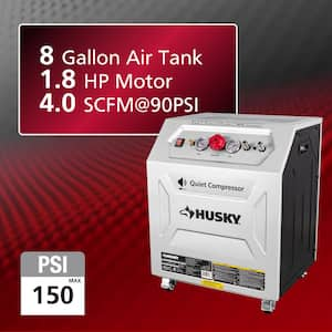 8 Gal. 150 PSI Electric Quiet Cabinet Air Compressor