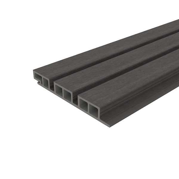NewTechWood European Siding System 7.7 in. x 192 in. Composite Belgian Board Siding in Argentinian Silver Gray (10-Piece)