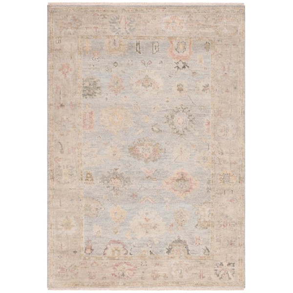 Samarkand 6 ft. x 9 ft. Light Blue/Sage Oriental Area Rug
