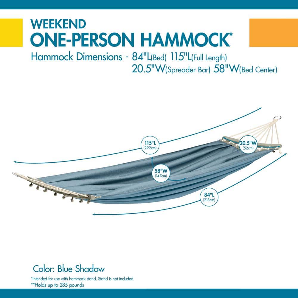 Blue Shadow Polyester One-Person Hammock, 84 Inches
