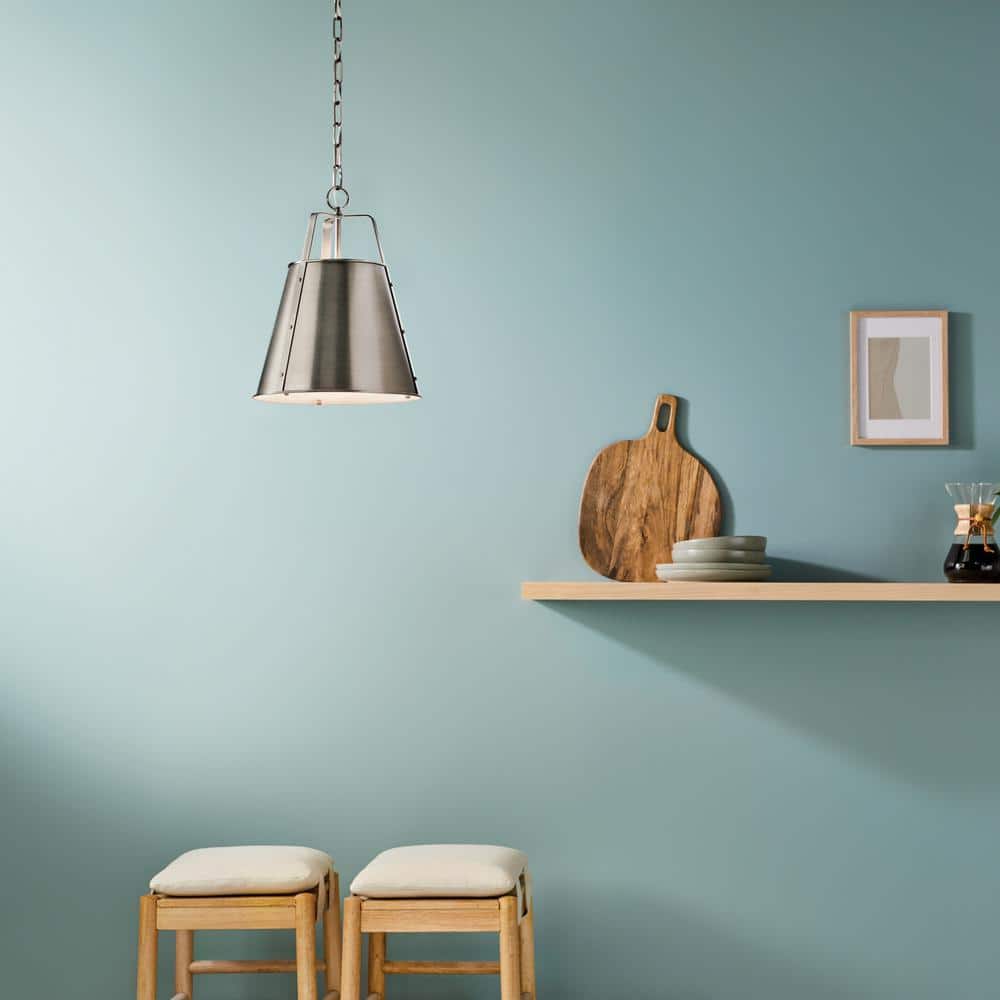 Etcher 13 in. 1-Light Classic Pewter Traditional Shaded Hanging Pendant Light with Metal Shade price history on PriceWatchPro