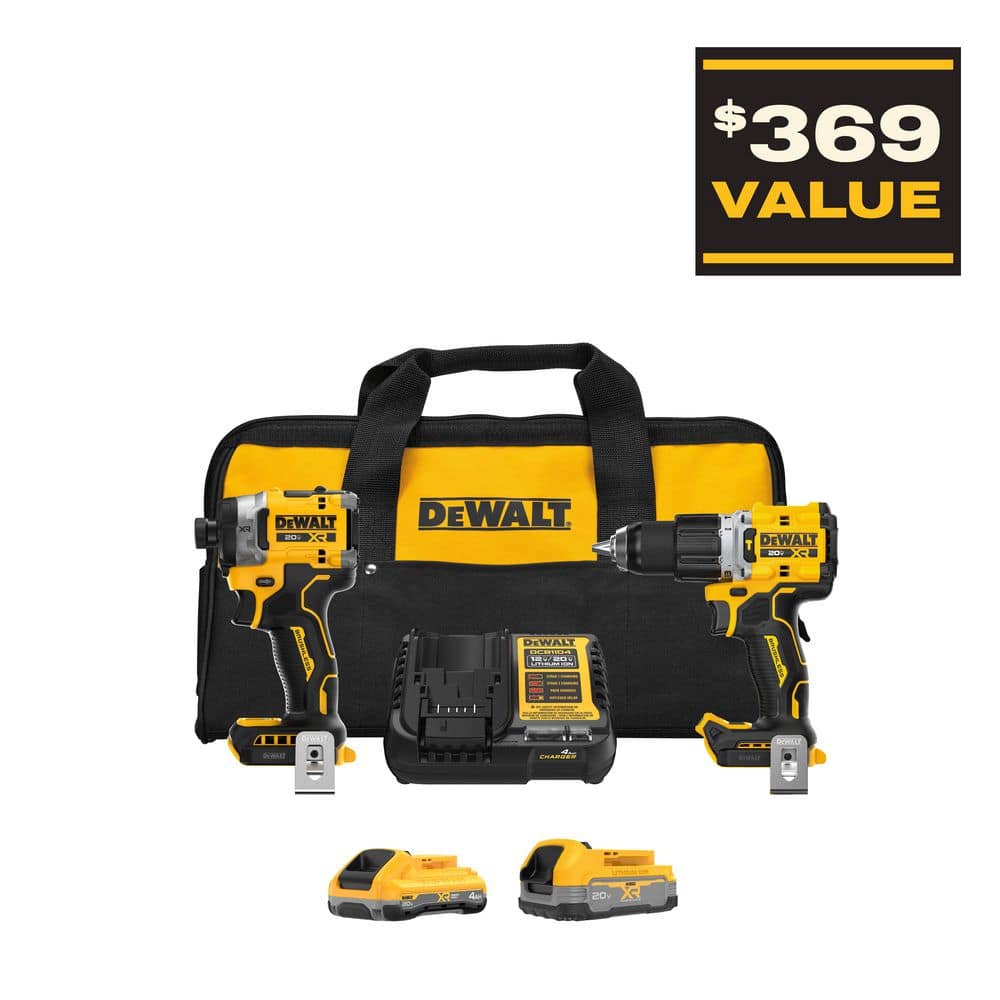 DEWALT 20V XR Lithium-Ion Cordless 2-Tool Combo Kit with 4.0 Ah and 1.7 Ah Batteries and Charger DCK251E1QQ1