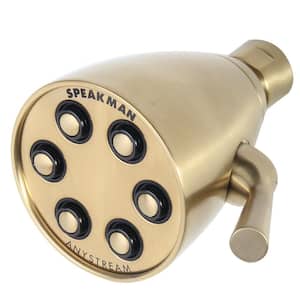 Anystream Icon 3-Spray 2.75 in. Signature Brass Fixed Shower Head in Satin Brass