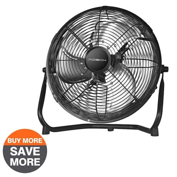 Edendirect 20 in. 3-Speed High-Velocity Industrial Heavy Duty Metal Floor Fan in Black with Tilting Head for Outdoor/Indoor Use