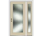 Mmi Door 48 In. X 80 In. Right-hand Inswing Rain Glass Black Fiberglass 