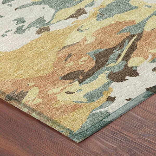 Chantille Machine Washable Indoor/Outdoor Abstract ACN2497 Gold 3 ft. x 4 ft. Area Rug