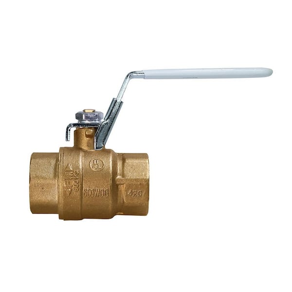 PLUMBFLEX 1/2 in. FIP x 1/2 in. FIP Premium Brass Full Port Ball Valve with Lock Handle (10-Pack)