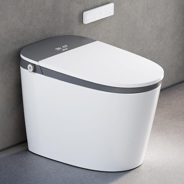 Smart Bidet Toilet with Foam Shield, Built in Tank, ADA Height, MaP Flush 1000g, Elongated White, Dual Flush 1.1/1.6GPF