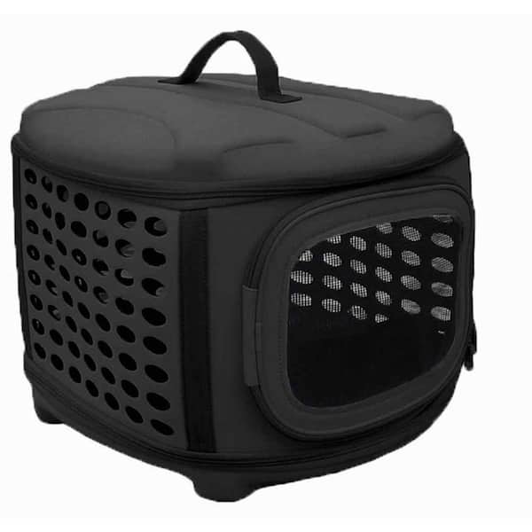 PET LIFE Circular Shelled Perforate Lightweight Collapsible Military Grade  Transporter Pet Carrier B33BKMD - The Home Depot