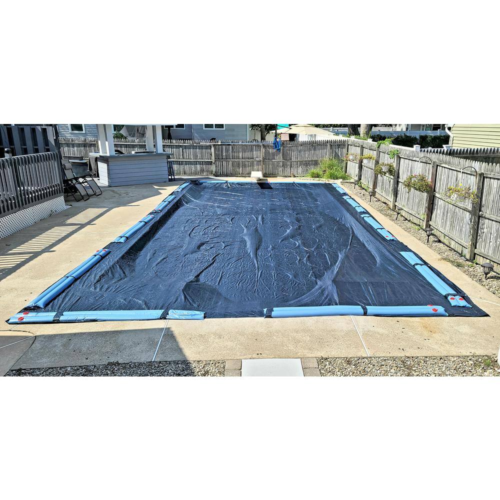 Blue Laminated Polyethylene Rectangular Pool Winter Cover, 25 x 45 ft