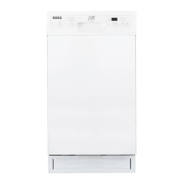 SPT 18 in. White Front Control Smart Dishwasher 120-volt Stainless ...