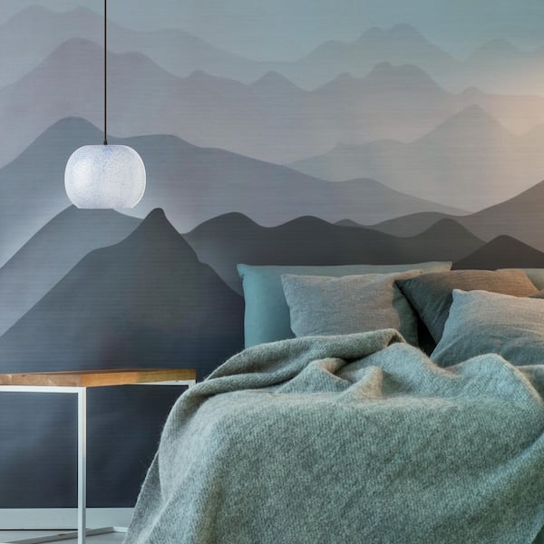 25-Watt 1-Light Nickel Shaded Pendant Light with Hand-Blown Colored Glass Shade