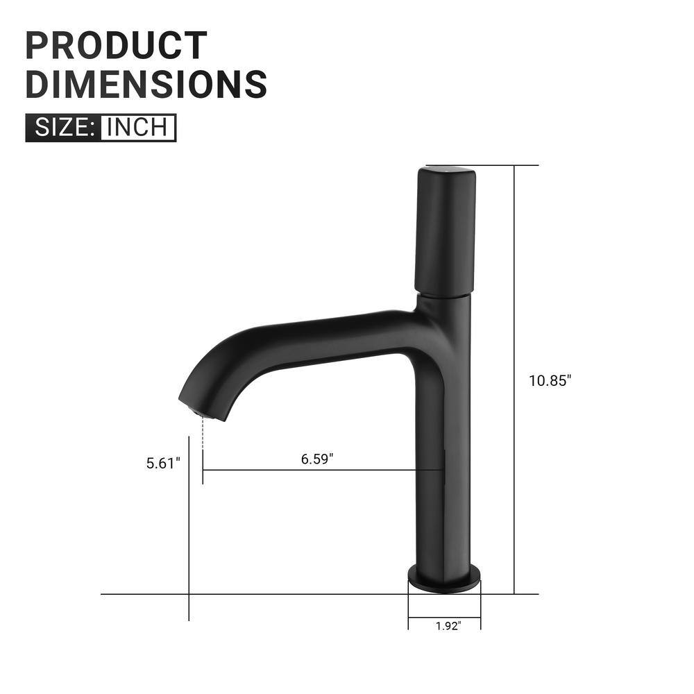 Matte Black Single Handle Brass Bathroom Faucet