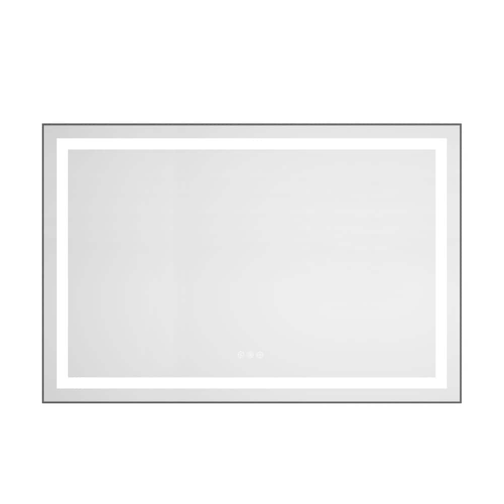 "48"" W x 32"" H Rectangle LED Bathroom Vanity Mirror, Black Aluminum Frame, 3 Colors, Stepless Dimmable, Anti-Fog" price history on PriceWatchPro